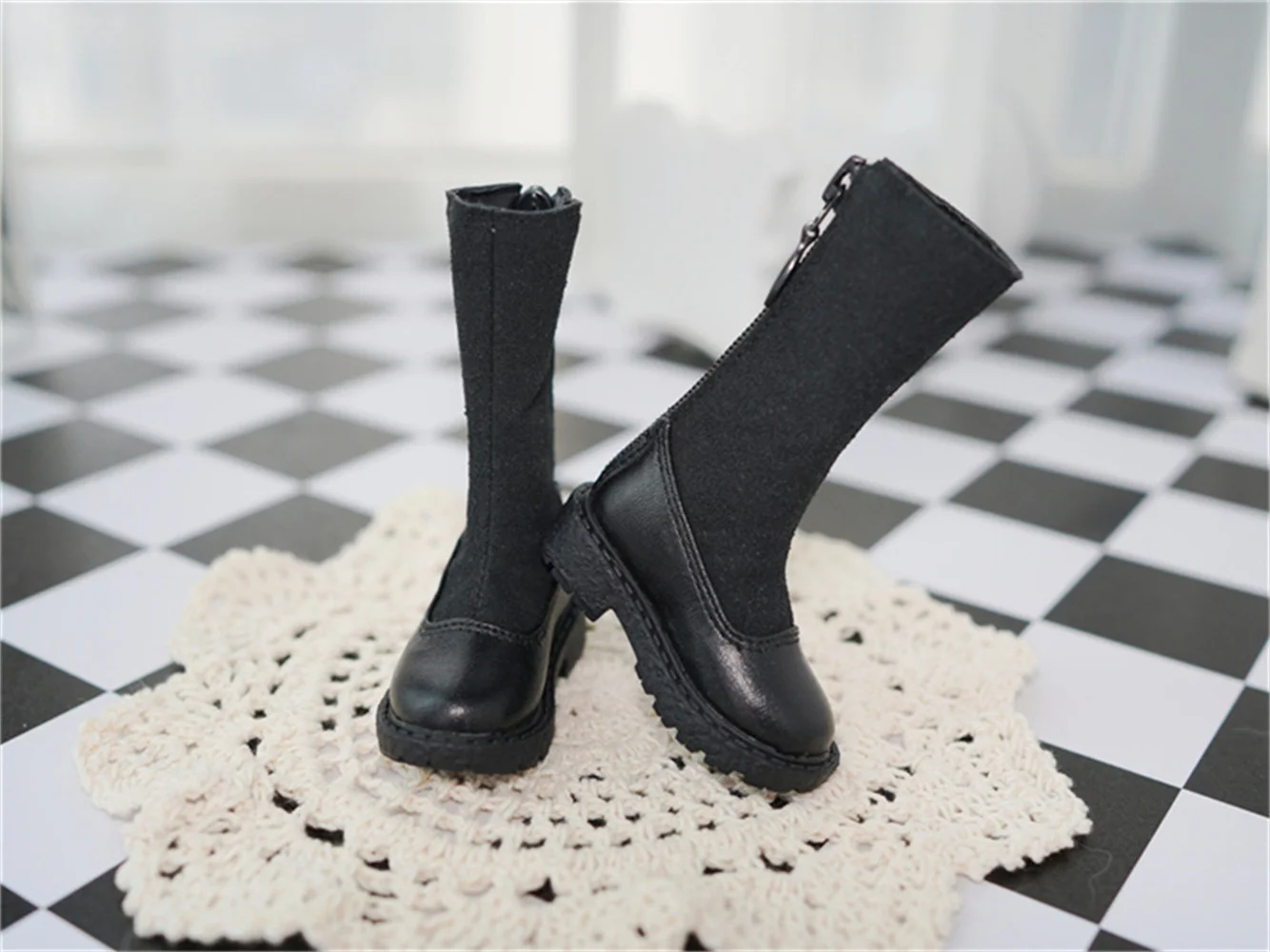 

BJD SD Doll Shoes Suitable for 1/4& Uncle &ID75 boots Oxford sole soft sole round head knee-high boots bjd Doll accessories