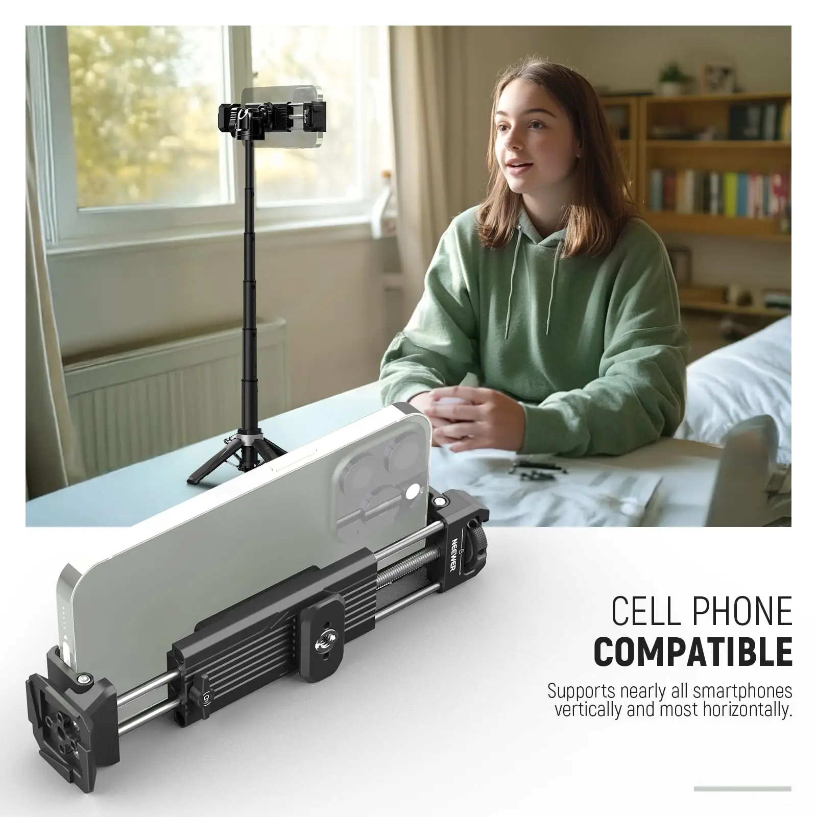 NEEWER 태블릿 메탈 홀더 아이패드 삼각대 마운트 어댑터 콜드 슈 아르카 타입 베이스 NATO 인터페이스 아이패드 미니 에어 프로용