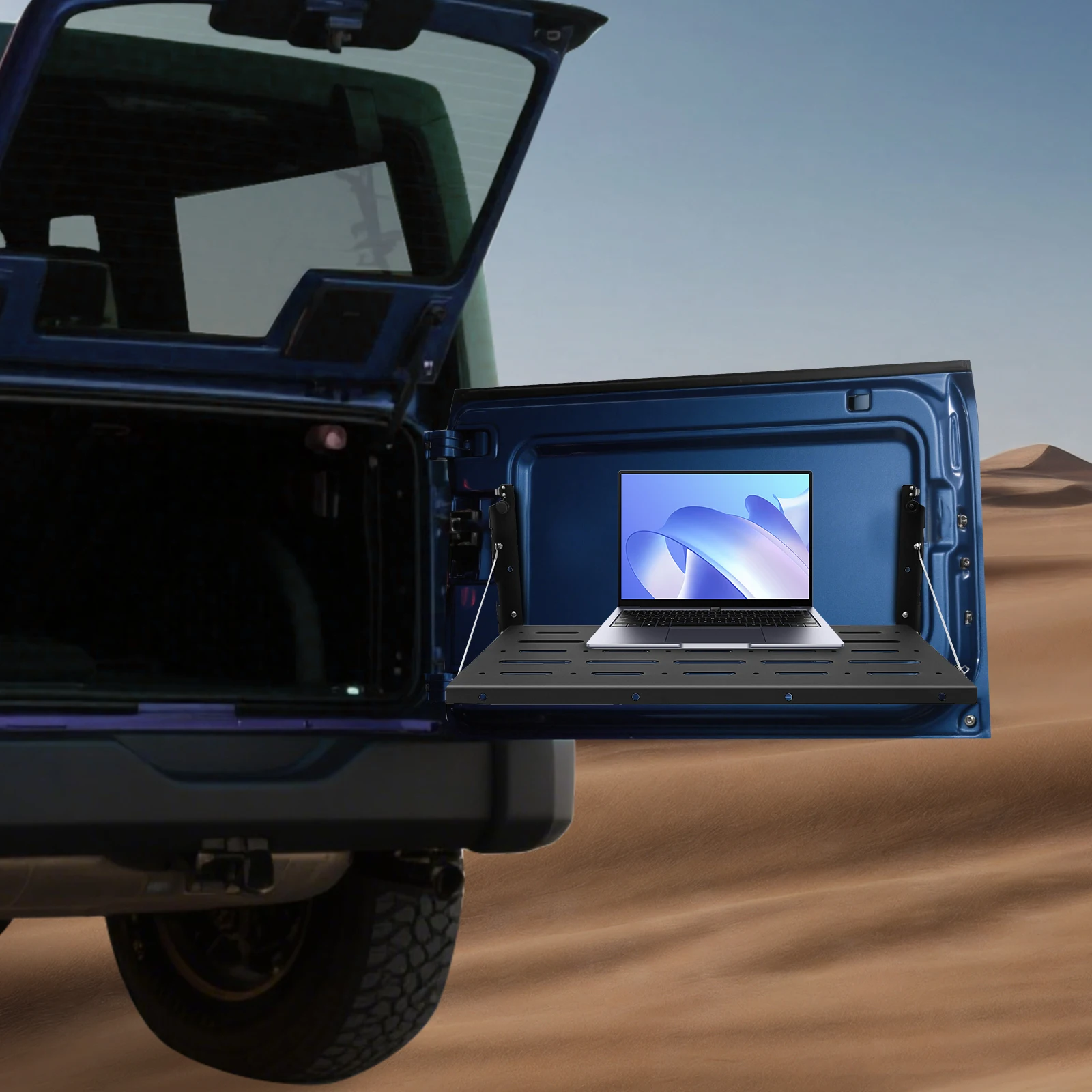 Klappbarer Heckklappen-Tisch 34,01kg/75lbs Tragfähigkeit Tragbarer Klapp-Esstisch für 07-17 Jeep Wrangler JK 2/4-Türer – Detail 7