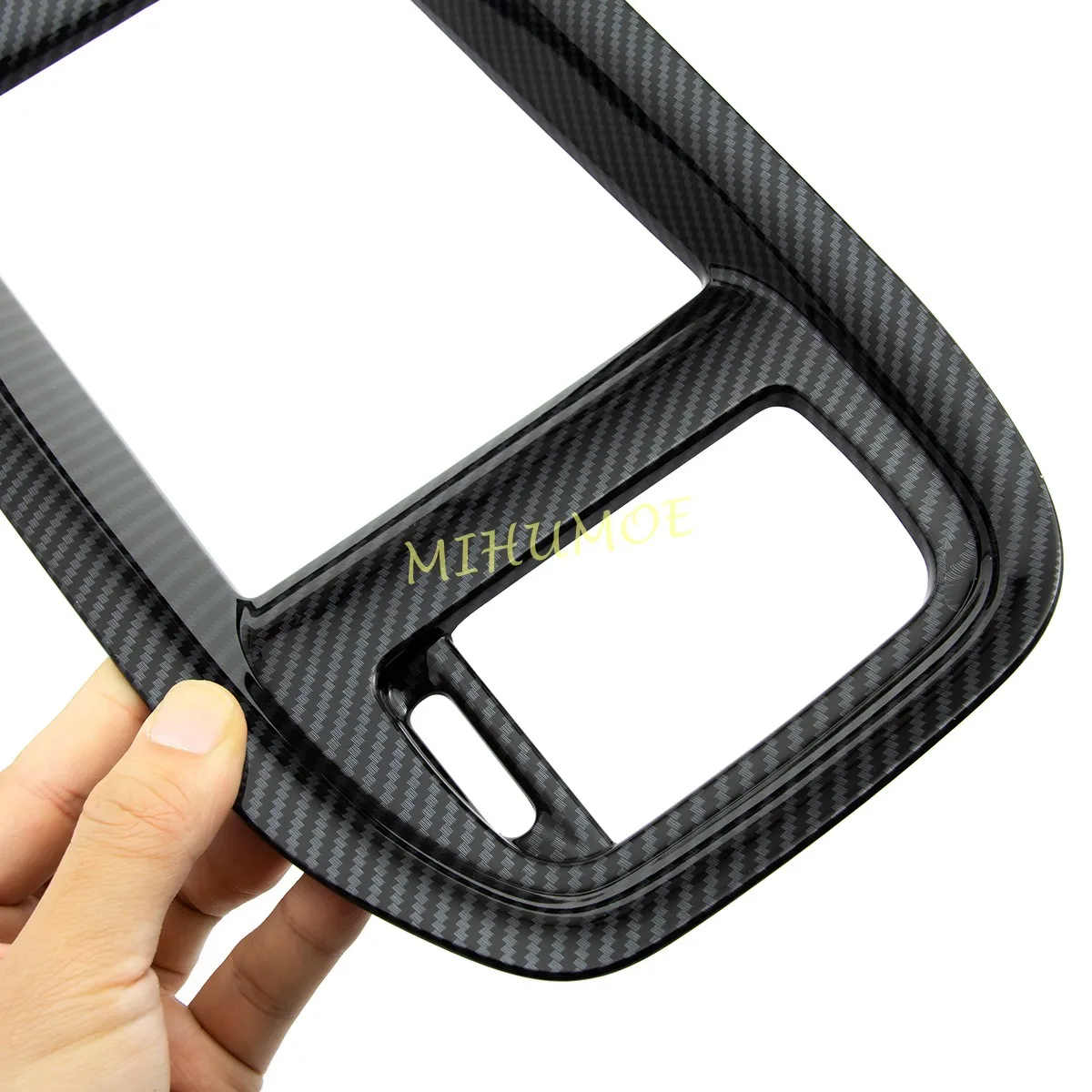 مركز التحكم الأوسط تنفيس الهواء يغطي ل 2015-2023 دودج شاحن الملحقات ألياف الكربون الداخلية ملصق LHD #5