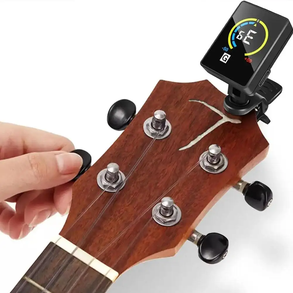 Guitar Tuner Guitar Electronic Tuner Violin Tuner Usb Guita Rotatable Tuner 360 Tempo Clip-on Degree Metronome Rechargeable Y7Z3