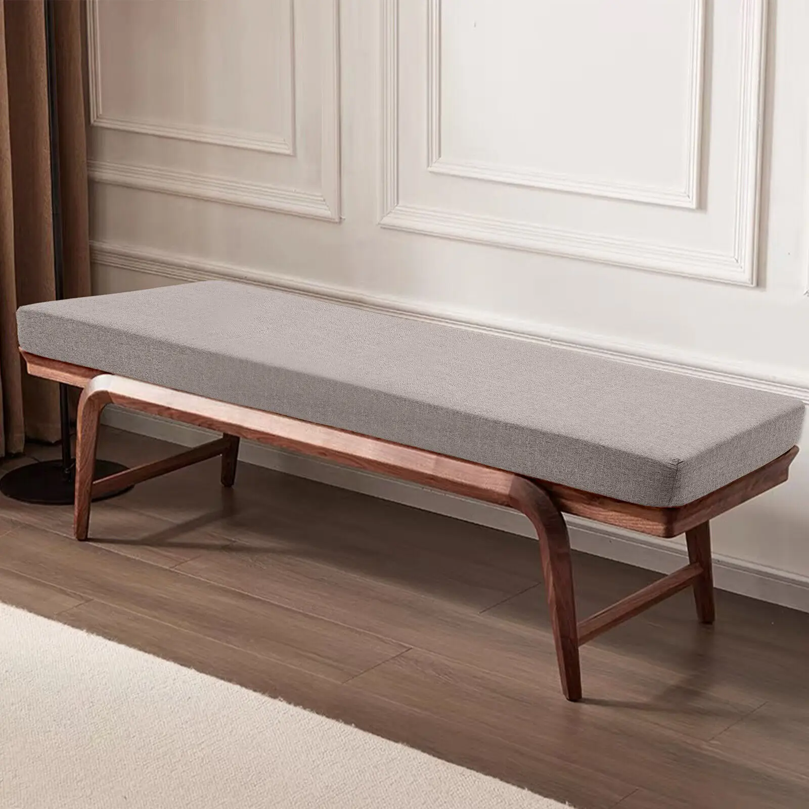 

Beige Color Soft Seat Cushion, Zipper Closure Type Chair Cushion, Rectangular Shape Swing Cushion