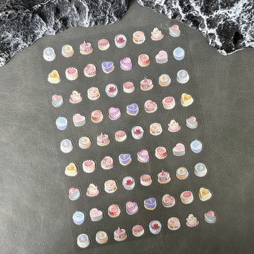 Y2k Pvc Mini Cute Cake Pattern Stationery Sticker Art Waterproof Diy Laptop Bottle Box Phone Case Keyboard Friend Tofts