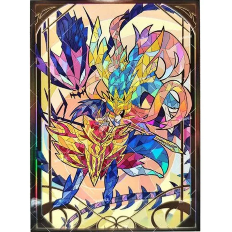 Anime Game PTCG Card Sleeve Church Stained Glass Style Legendary Pokemon Charizard Arceus Gardevoir Gift Toys 60Pcs/Set 66*91MM