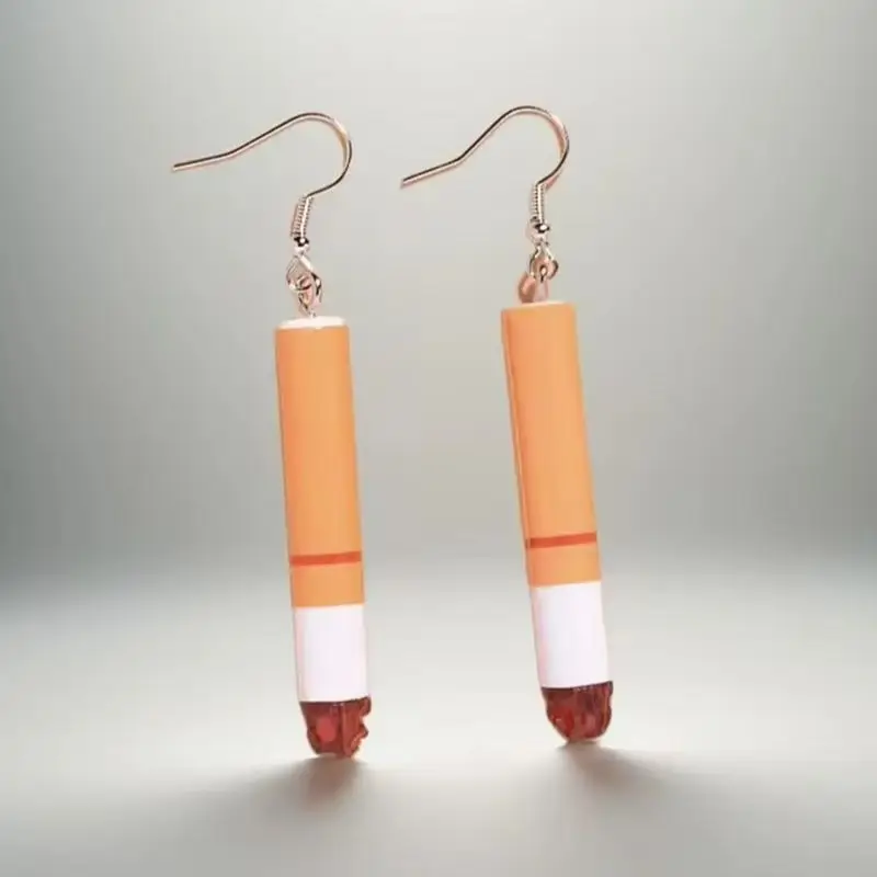 Acrylic Imiation Smoke Butts Drop Earrings for Women Accessories Fashion Geometry Long Dangle Earrings Statement Jewelry
