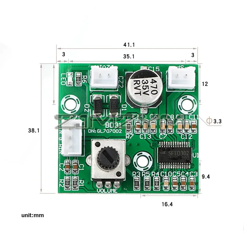 60W High Power Mono Amplifier Audio Board Class D HIFI Digital Mini Power Amplifier Module Amplifier Audio Module Smart Home