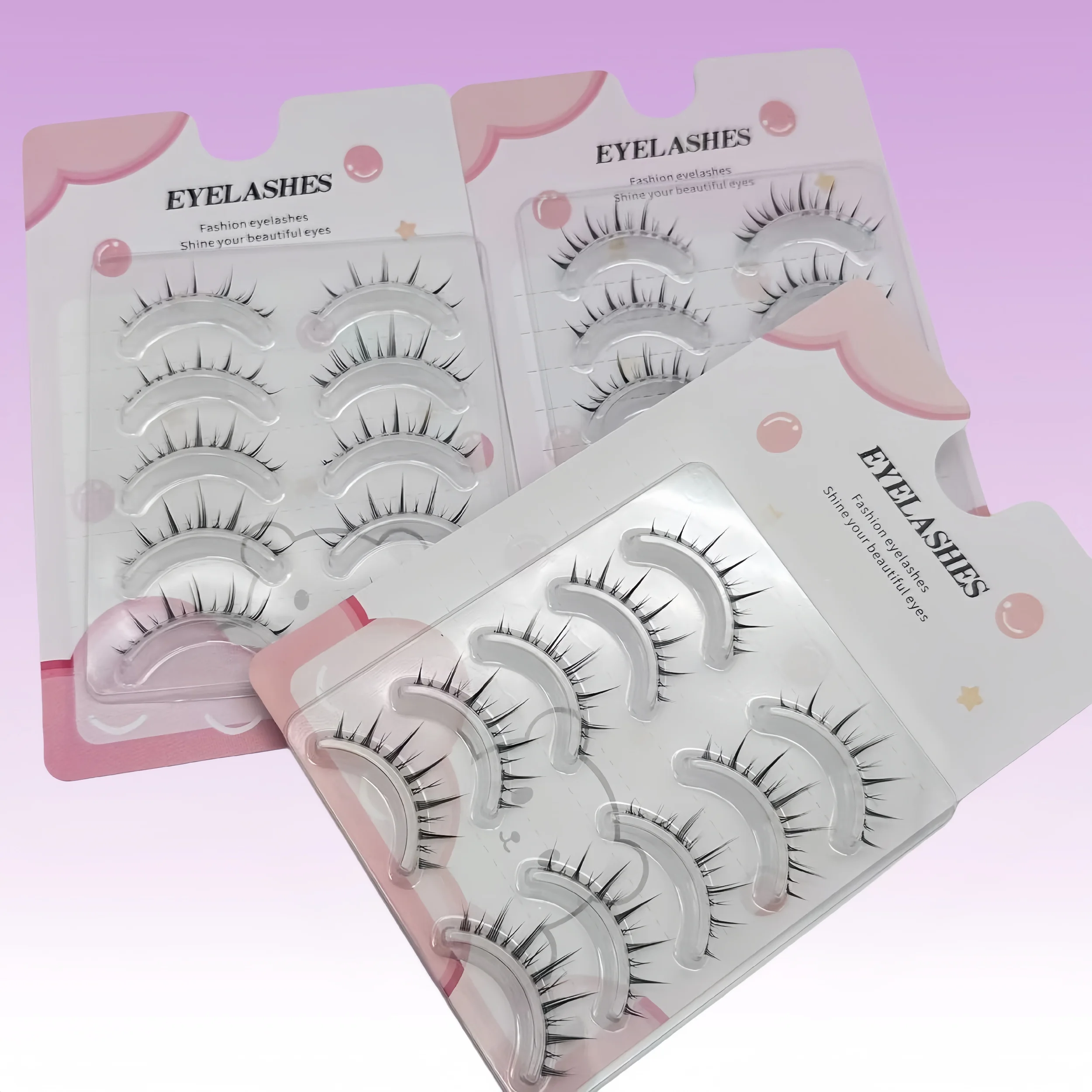 5 Pairs of Anime Cosplay False Eyelashes for Beginners Ideal as Valentine's Day or Mother's Day Gifts, Travel & Wedding Eye Makeup