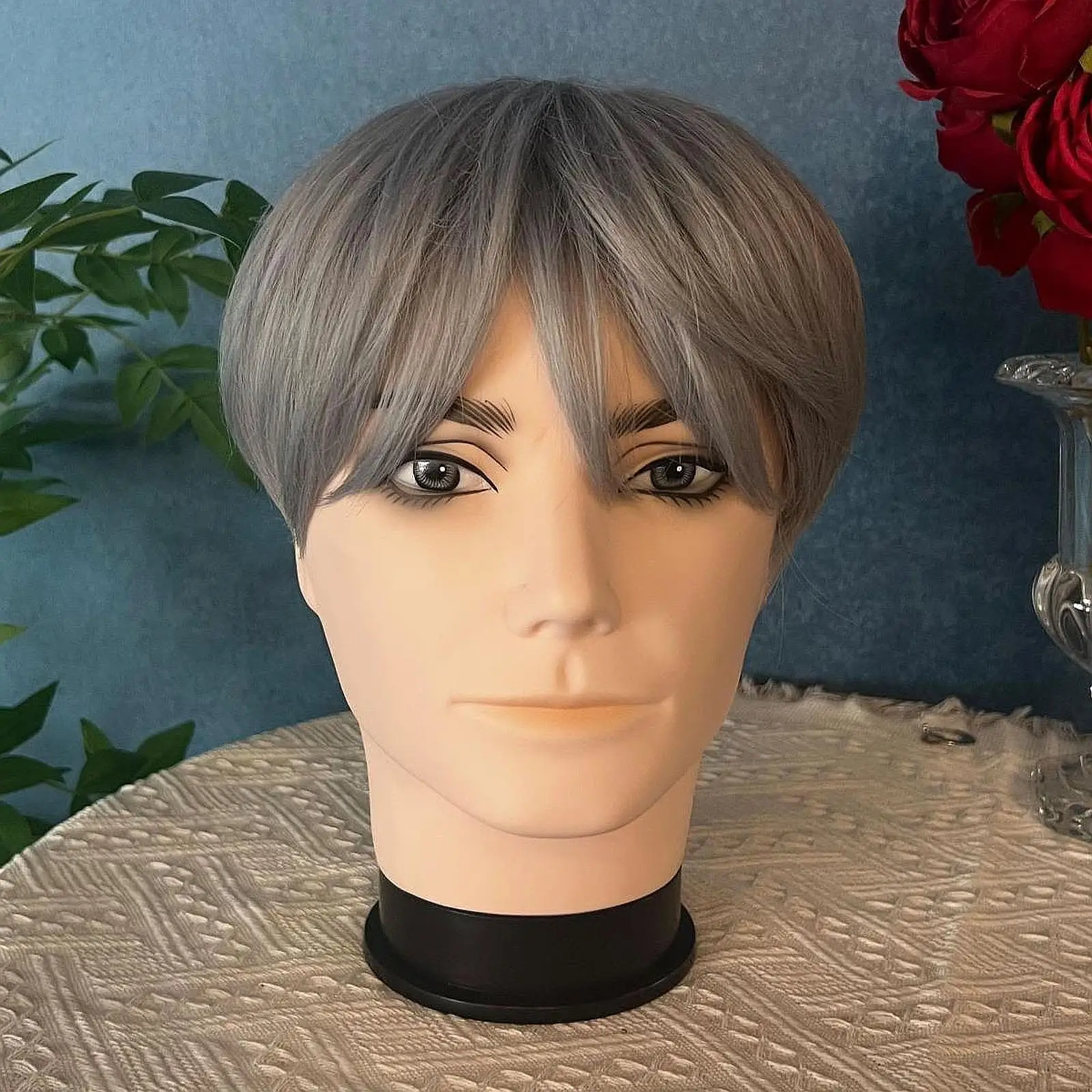 

Male Bald Mannequin Head Wig Display Stand for Glasses Making Styling