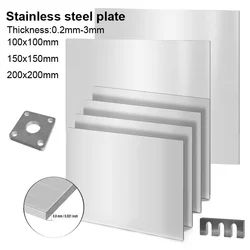 304 Stainless Steel Square Sheet Plate 100x100mm 200x200mm Thickness 0.2/0.5/0.8/1/2/3mm Flat Brushed Metal Polished Plate