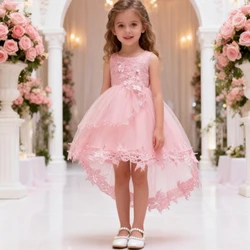 Christmas Baptism Dresses For Baby Girls Lace Princess 1st Year Birthday Party Wedding Trailing Dress Newborn Kids Gown Vestidos