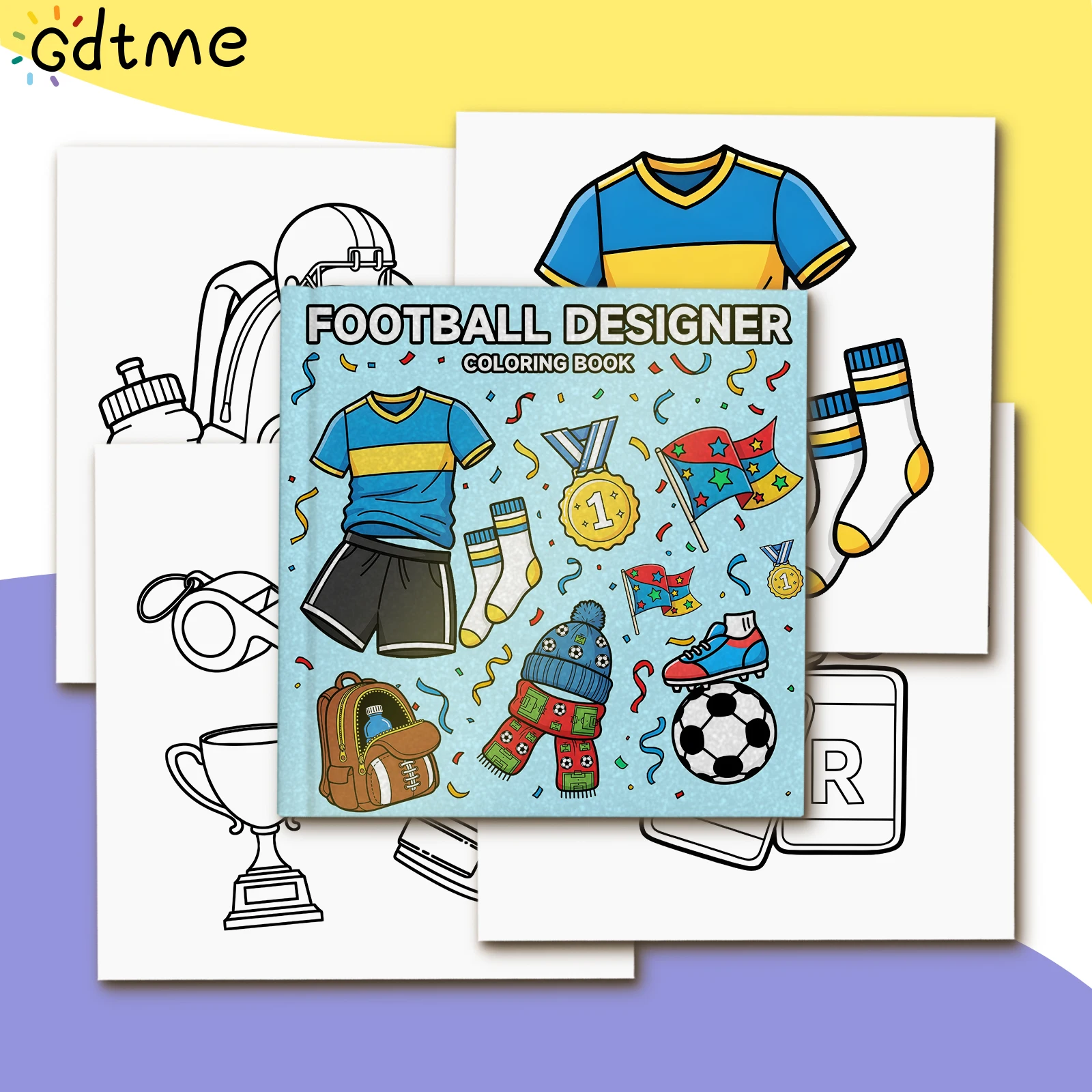  FOOTBALL DESIGNER Coloring Book for Relaxation | 24 Pages of Colorful and Joyful Designs | Perfect Gift for Holiday Parties