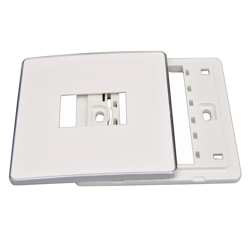 One Gang White Color Faceplate Glossy Smooth Side Blank Wall Panel Frame Suit For 1 Module Socket Cover Outlet