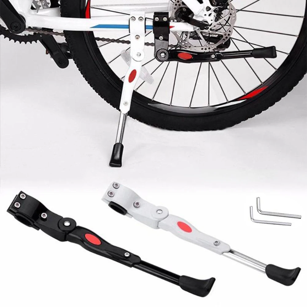 1Pcs Bike Stand Black/White Adjustable MTB Road Bicycle Kickstand Parking Rack Mountain Bike Support Side Kick Stand Foot Brace