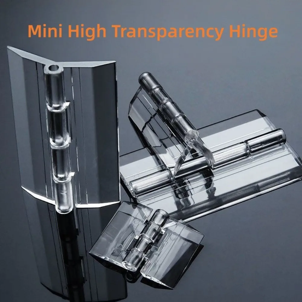 Mini High‑Transparency Acrylic Hinge With Screw Holes Clear Plastic Cabinet Door Drawer Connector Furniture Hardware