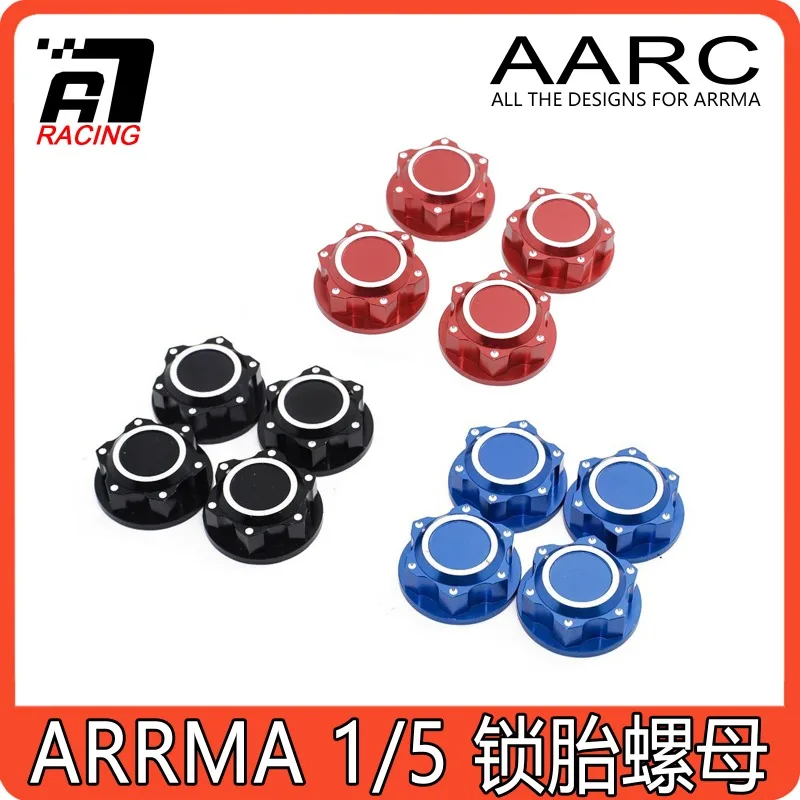 ARRMA ARA110002T1 Genuine 1/5 Scale Kraton 8S Aluminum Wheel Lock Nut Tire Nut Knurled Anti-Loose Hub RC Truck Upgrade Parts