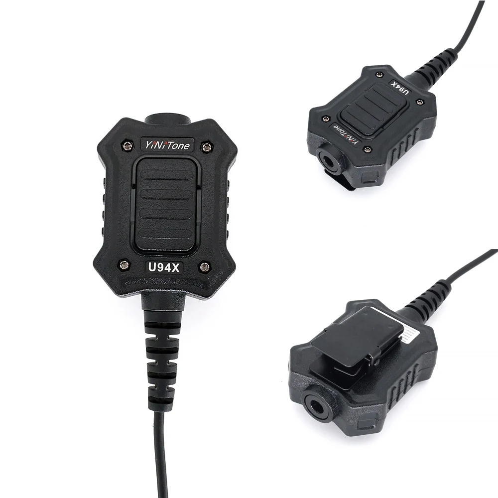 U94X PTT + 7.1mm NATO Speaker Mic Microphone for Kenwood TK-220, Baofeng UV-82, TYT TH-UVF1 - Loud, Clear Sound