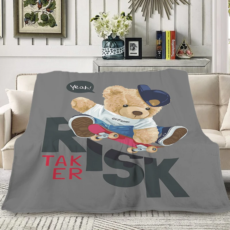 Custom Blanket T-Teddy Bears Sofa Winter Warm Winter Blankets Fluffy Soft Microfiber Bedding King Size Blanket Knee Bed Fleece