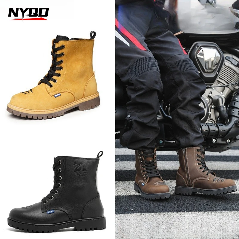 

Motorcycle Riding Shoes Locomotive Boots Four Seasons Breathable Anti-drop Knight Equipment Road Racing Shoes botas moto
