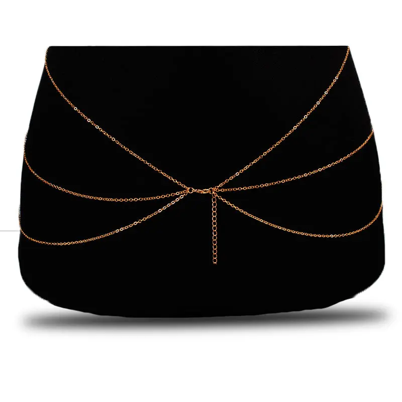 جديد أسلوب بسيط سلسلة قلادة البطن الجسم سلسلة موضة مثير النحاس الترتر مجوهرات للجسم للنساء حفلة الشاطئ #3