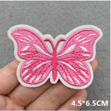 1PCS Rainbow Butterfly Pink Cheetah Embroidery Patch Mixed Cloth Sticker Retail For DIY Computer Label Decoration