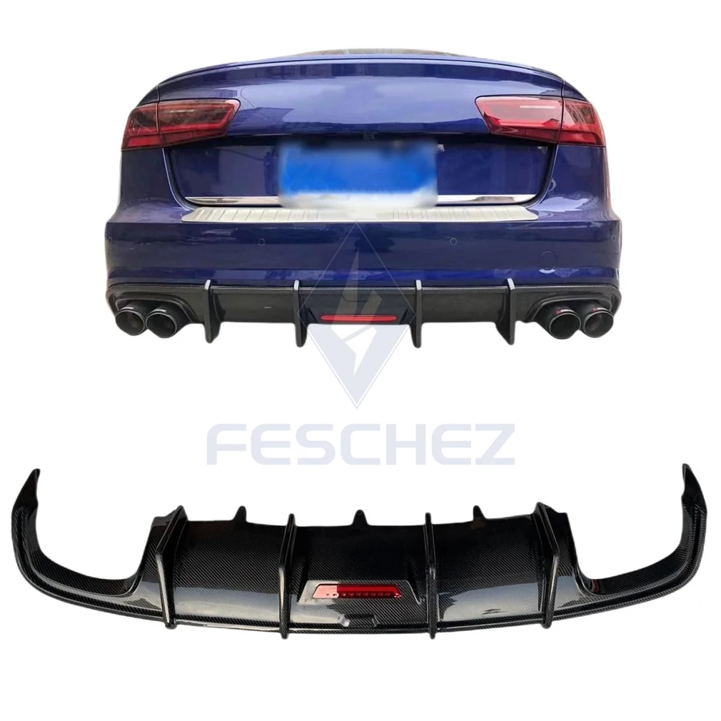 

Active price carbon fiber diffuser for Audi S6 A6 C7 C7.5KB style hole sale Car rear bumper diffuser body kit 2016-2018