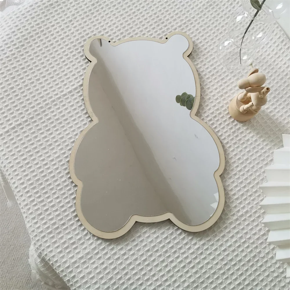 Coniglio a forma di orso specchio ornamenti acrilici artigianato del fumetto puntelli per foto Baby Children Room Nordic Home Decor