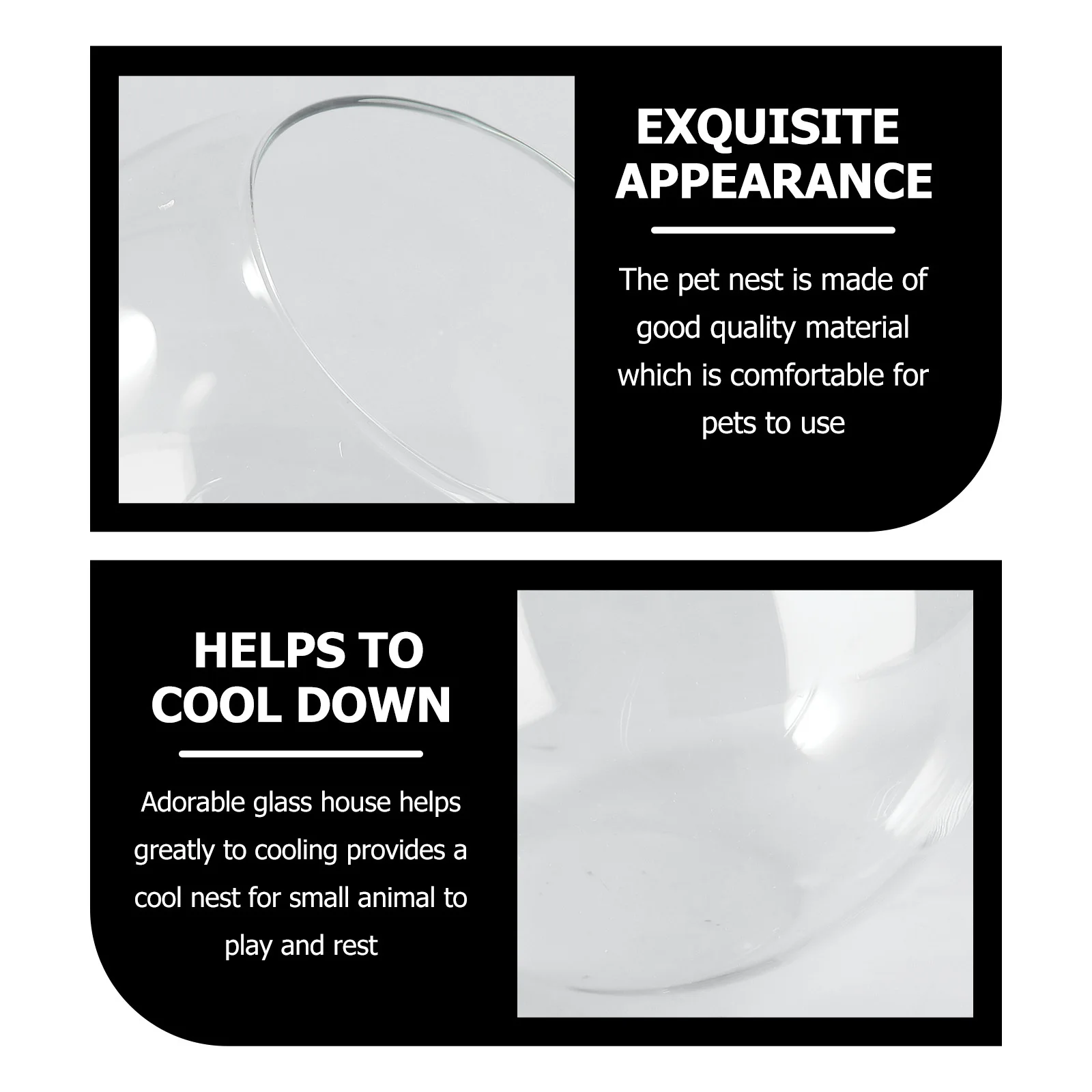 1 قطعة عش الهامستر الزجاجي الحيوانات الأليفة الصغيرة الصيف التبريد جوفاء القنفذ شينشيلا عش النوم سرير شفاف الزجاج كوخ الحيوانات الأليفة