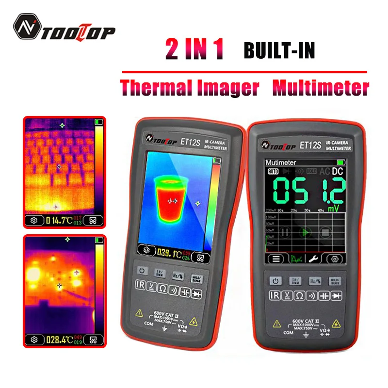 TOOLTOP ET11S/12S 2.8 Inches Portable Thermal Imager -20~ +400℃ IR Camera Digital Multimeter Circuit Automotive Inspection