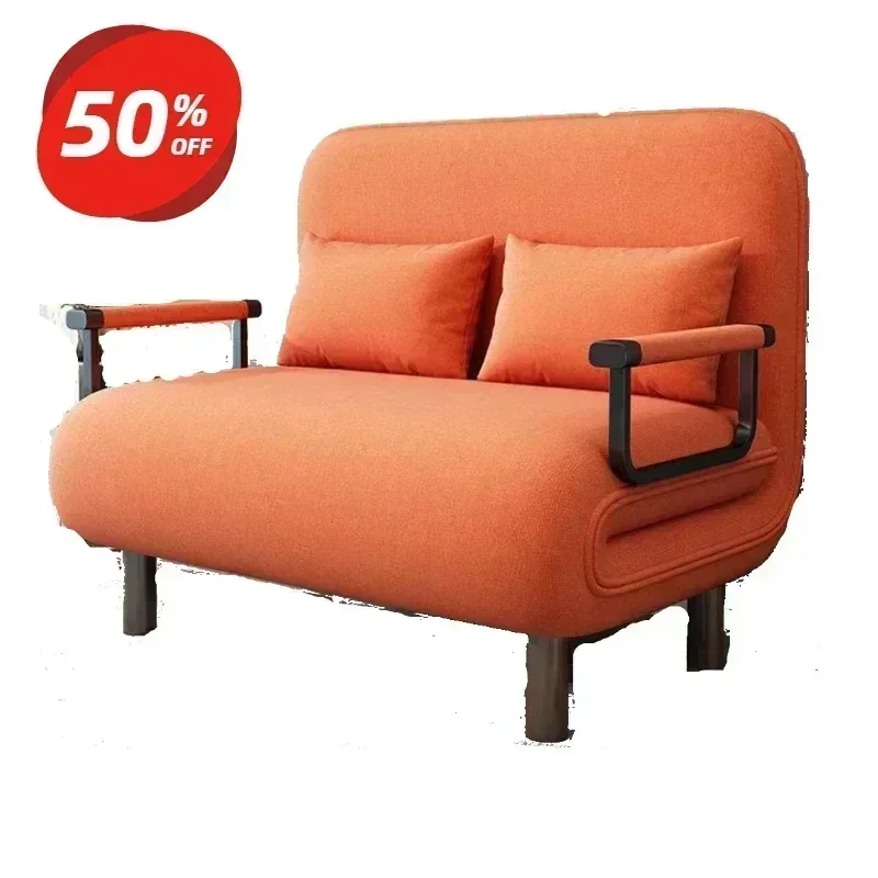 Sofa Bed for Apartment Dorm with armrest, Linen Modern Folding Futon, Reclining Couch with Pillow Sleeper Chair for Living Room