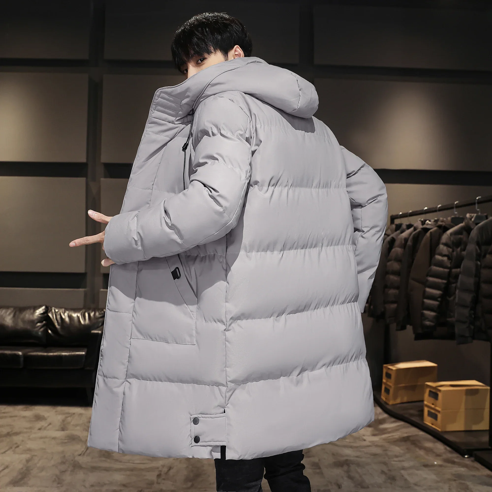 

Men Brand Clothing New New Parka Men Thick Warm Long Coats 8XL 7XL Men's High Quality Hooded Jacket Black Fashion Winter Jacket