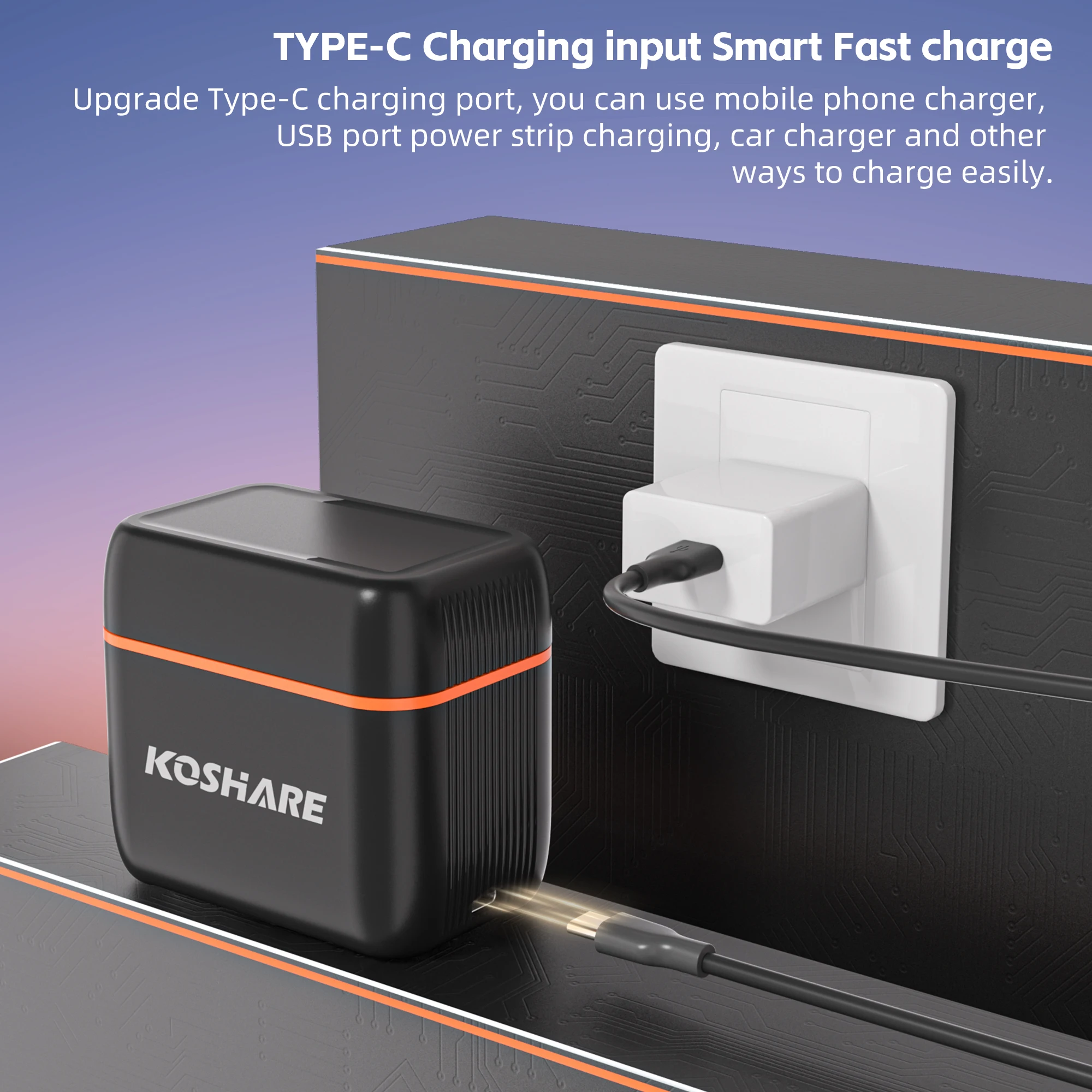 

KOSHARE 1.5V AA/AAA Lithium Battery Charger 8-Slot Fast Charging Rechargeable Box with Cable for 1.5V Batteries