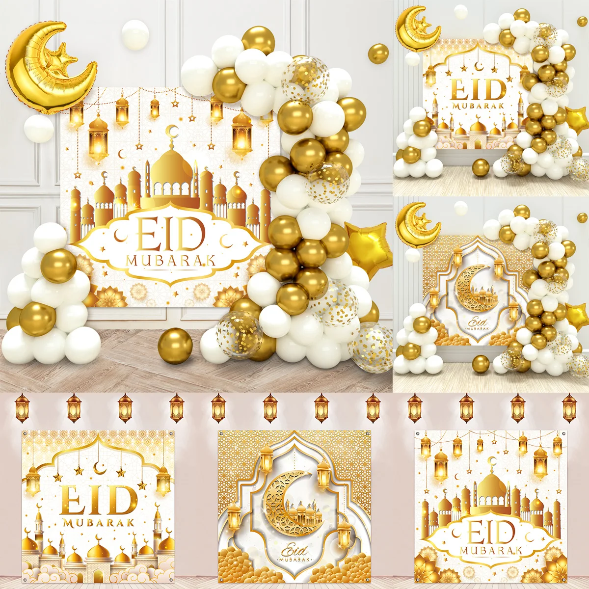 Eid Mubarak Hintergrund Ballon Set Ramadan Kareem Dekoration Ramadan Mubarak Muslim Islamischen Festival Party Liefert 2025