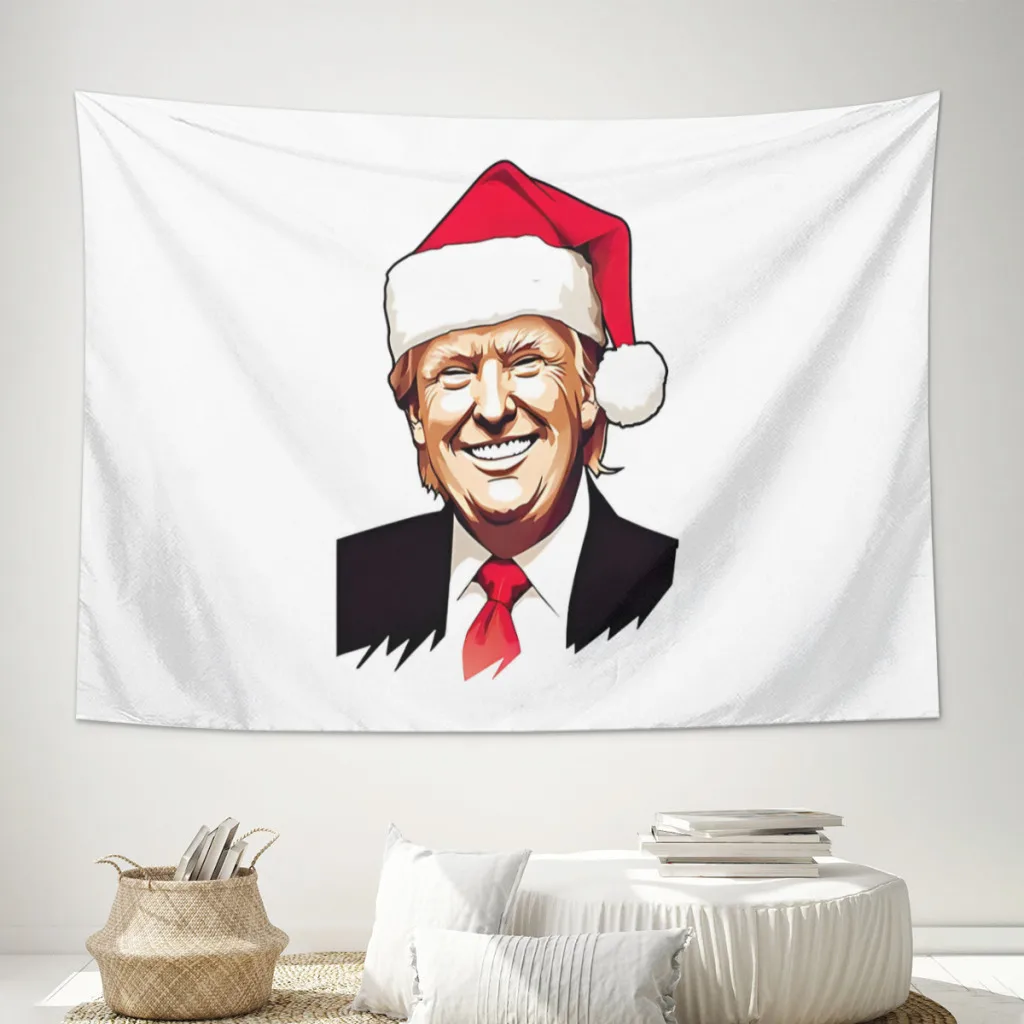 

Trump As Santa - 2 Tapestry Wall Hanging Celestial Floral Tapestry Wall Carpets Dorm Decor Carpet