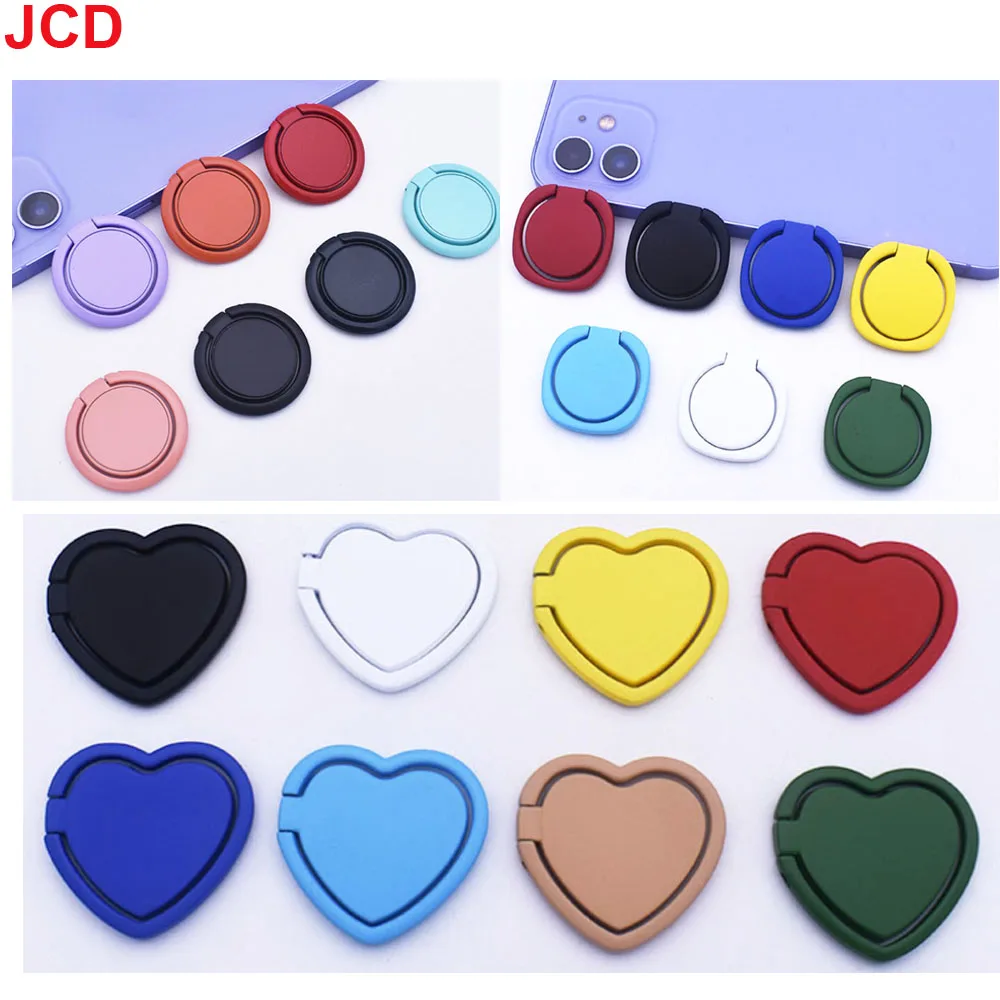 

JCD 2pc Luxury Metal Mobile Phone Socket Holder Universal 360 Degree Rotation Finger Ring Support Car Bracket Stand Accessories