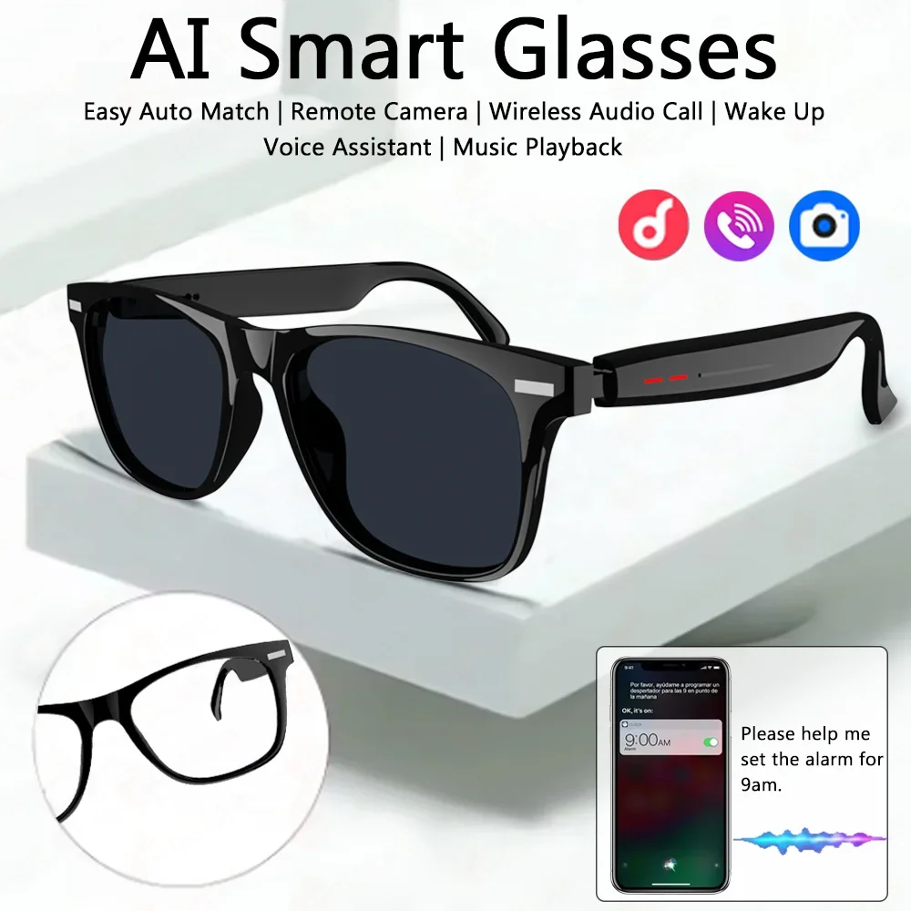 

2025 Smart Glasses D13 AI Language Translation Intelligent Bluetooth Call Glasses Touch Headset Real-time Sunglasses Man Women