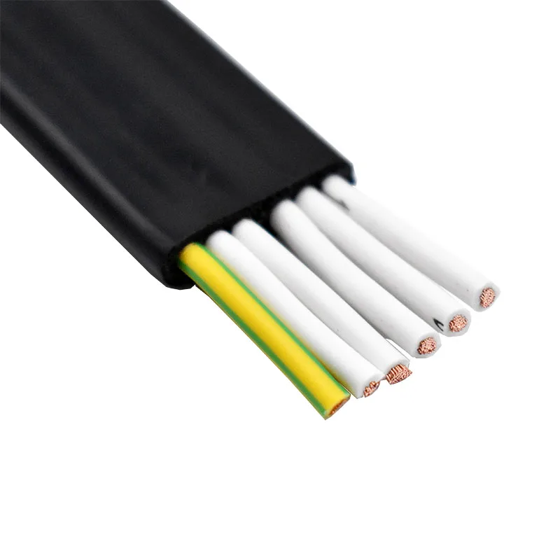 5Meters TVVB Flat Cable 2/3/4/5/6/7/8/10/12/14/16Cores 20/18/17/15/13AWG Elevator Wire Retractable Door Flat Wire Flex Cable