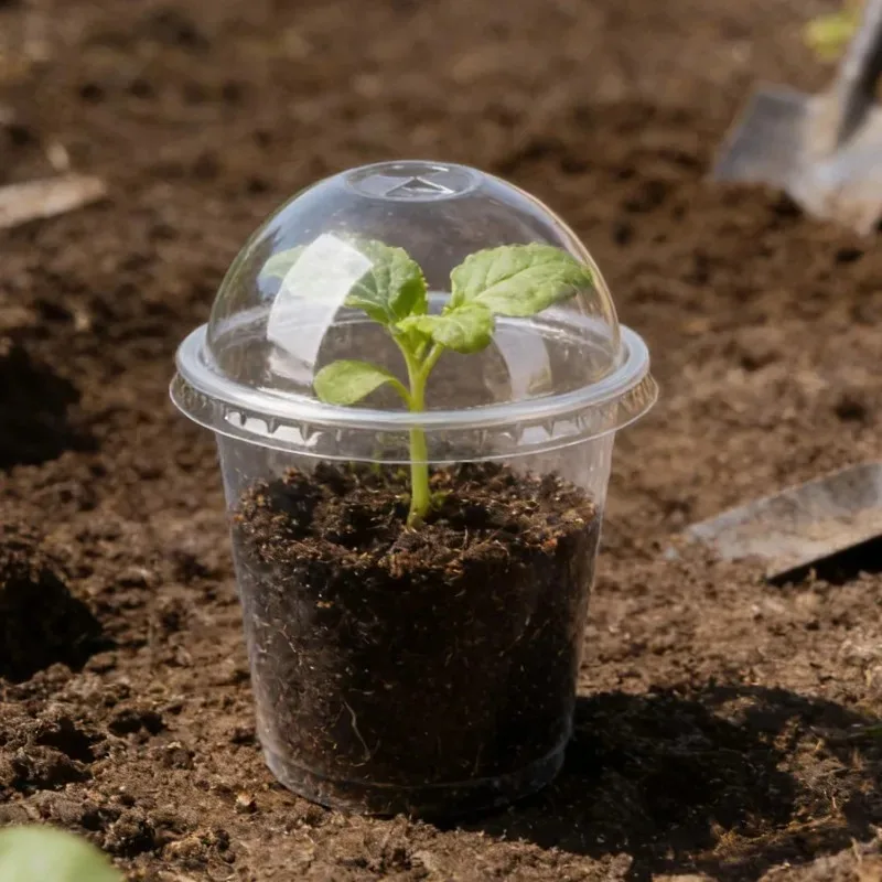 (10-30pcs) 300ml Transparent Plant Nursery Pots with Drainage Holes Clear Plastic Seedling Starting Pot Indoor Greenhouse