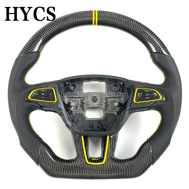 Auto Parts Forged Carbon Fiber Steering Wheel for Ford Focus MK3 ST RS Model Without airbags - view 4