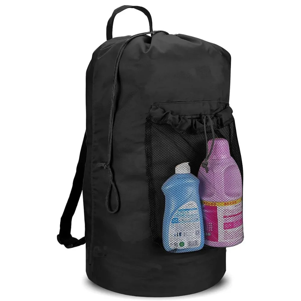 

120L with Shoulder Straps Laundry Bag Mesh Pocket Durable Heavy Duty Laundry Bag Extra Large Laundry Backpack for Dirty Clothes