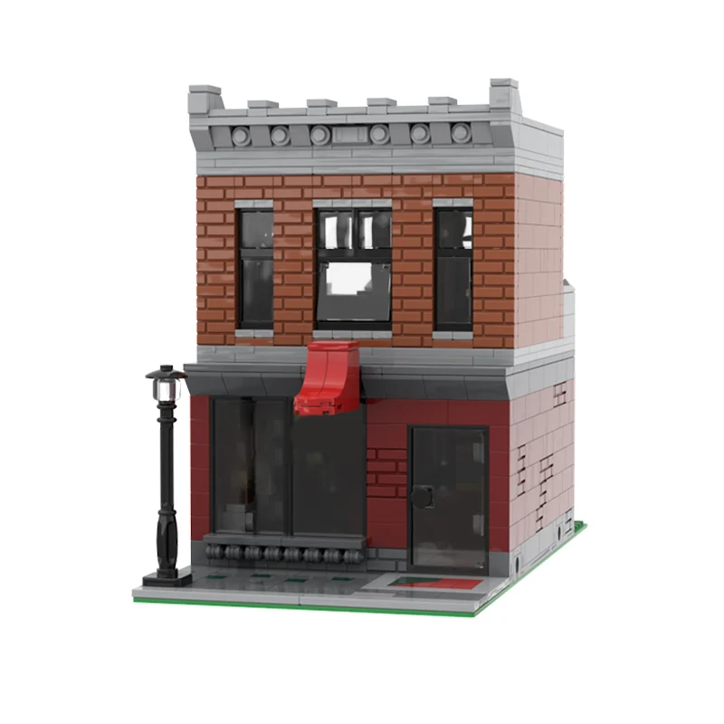 مدينة شارع عرض نموذج MOC قوالب بناء متجر إصلاح الأحذية وحدات التكنولوجيا الأطفال هدايا العيد تجميع اللعب البدلة