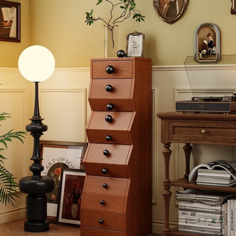 

Solid wood chest medium antique sofa side cabinet living room storage locker