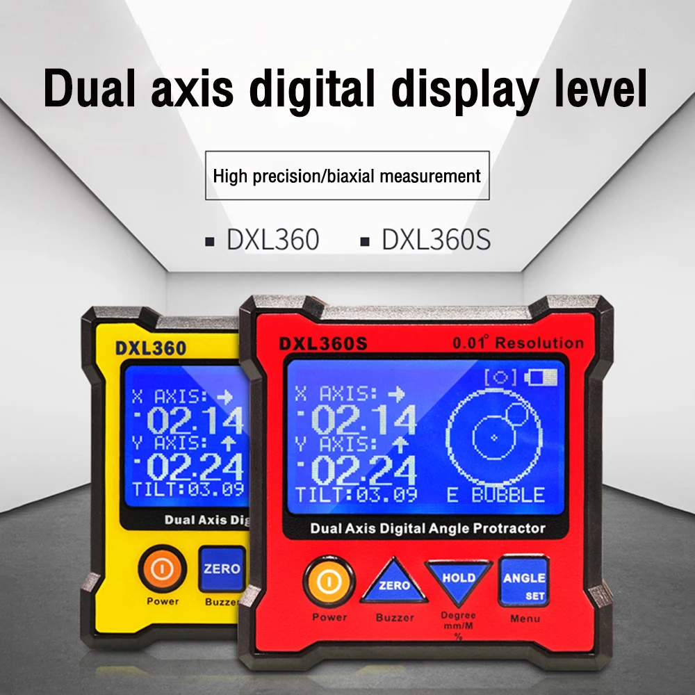 

DXL360S DXL360 High-Precision Dual-Axis Inclinometer Digital Angle Meter Level Meter Gauge Angle Protractor With Magnetic Base