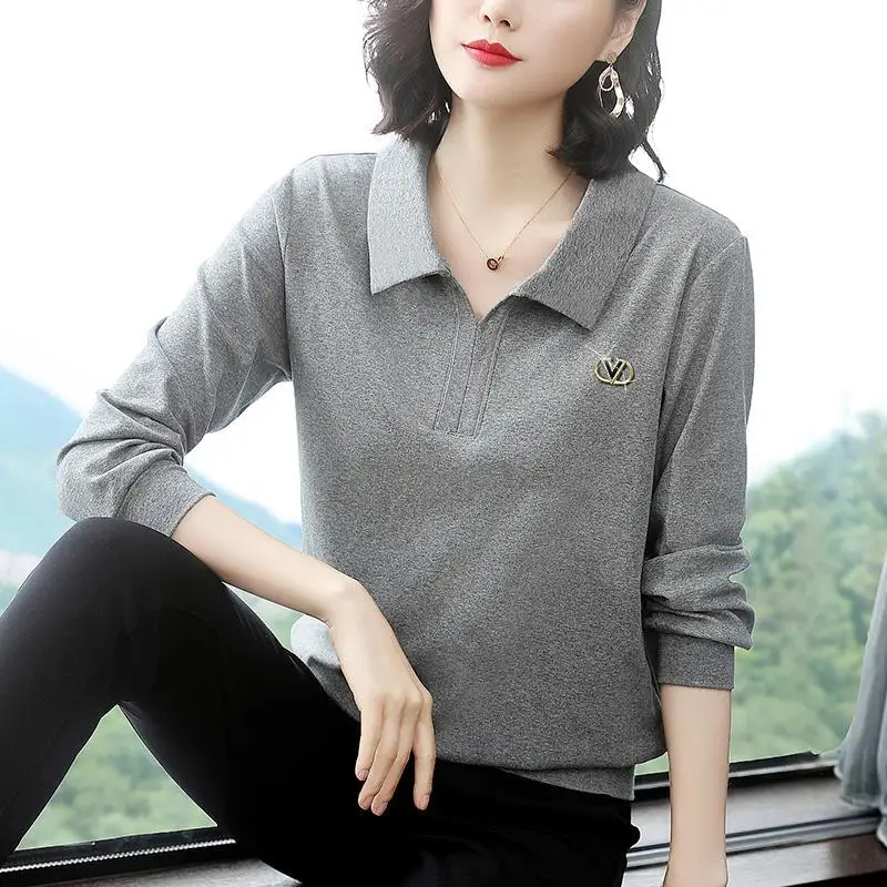 

Fashion Lapel Solid Color All-match Blouse Women's Clothing 2023 Spring New Oversized Casual Pullovers Loose Office Lady Shirt