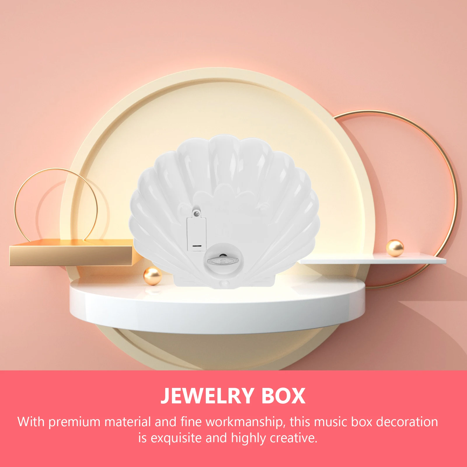 

1pc Exquisite Music Box Clear Melody Desktop Decorative Shell-Shaped Portable Storage Box For Girls Home Adornment