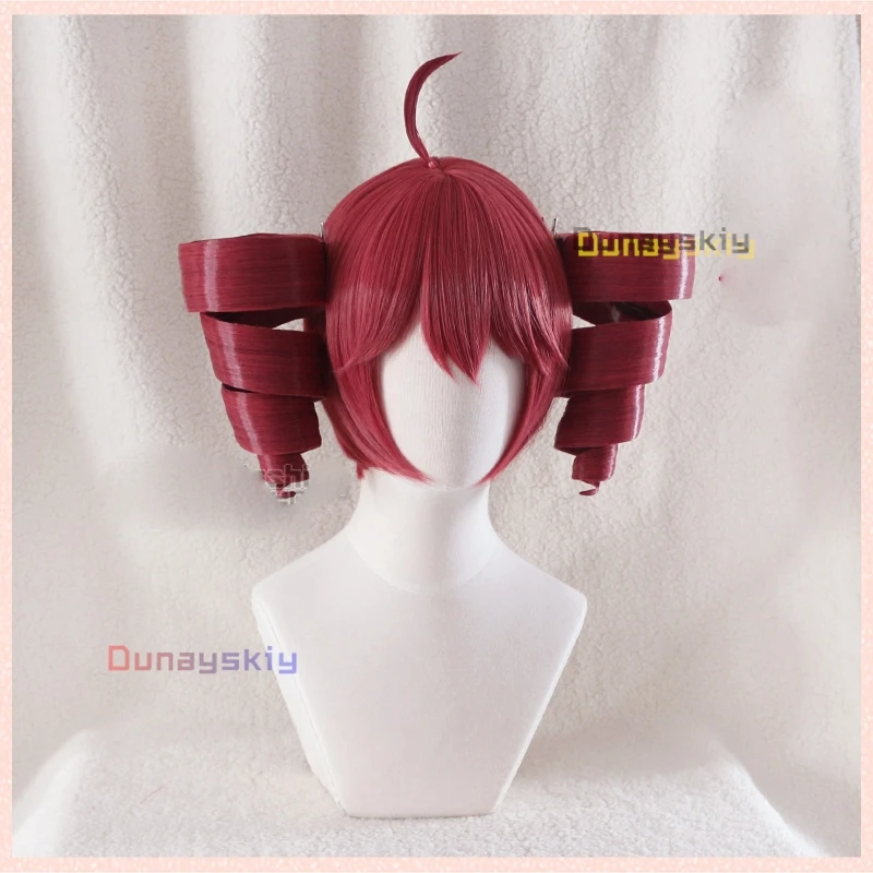 Anime Kasane Teto Cosplay Costumes Women Cute Red Ponytail Wig High Heat Resistant Hair Teto Role-playing Wig Long Curly Hair