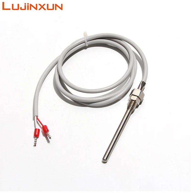 LUJINXUN Waterproof NTC Thermistor Temperature Sensor Probe 5x50/100/150mm NTC 1K/2K/3K/5K M8 Screw 1-3M Multi-strand Wire 1pc