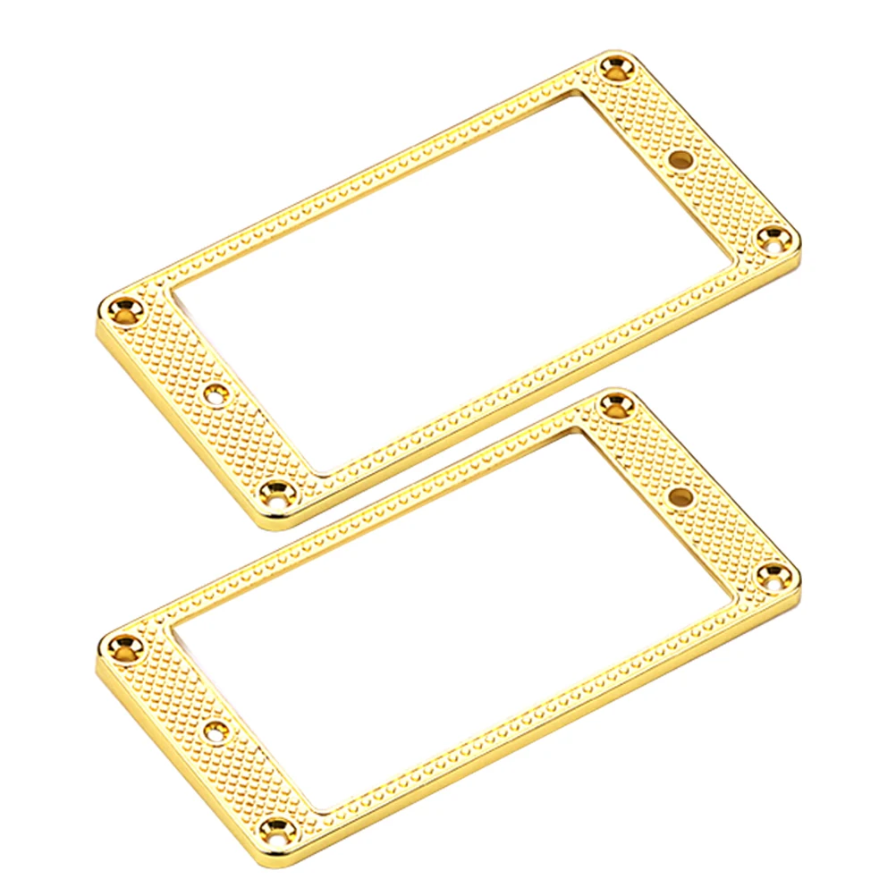 

2pcs Golden Pattern Guitar Pickup Rings Flat Frame Electric Metal Humbucker Covers For Guitar Parts Accessories