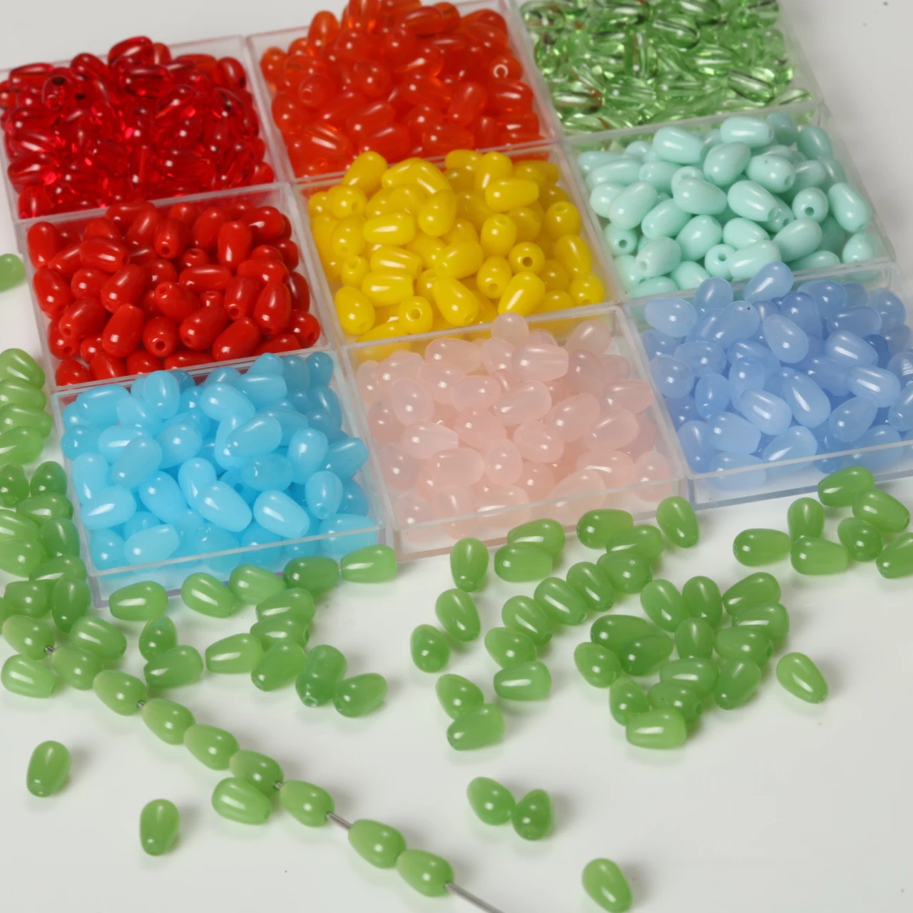 Best Sell Tear Drop Shape Beads Glass Beads 4x6MM Loose Spacer Round Beads For Jewelry Making DIY 13 Colors Various Colors