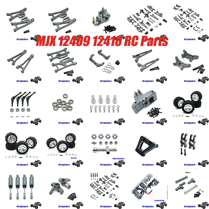 MJX 14210 14209 1/14 RC Car Metal Upgraded Parts Steering Cup Rear Wheel Seat Front Rear Suspension Tie Rods Car Accessories