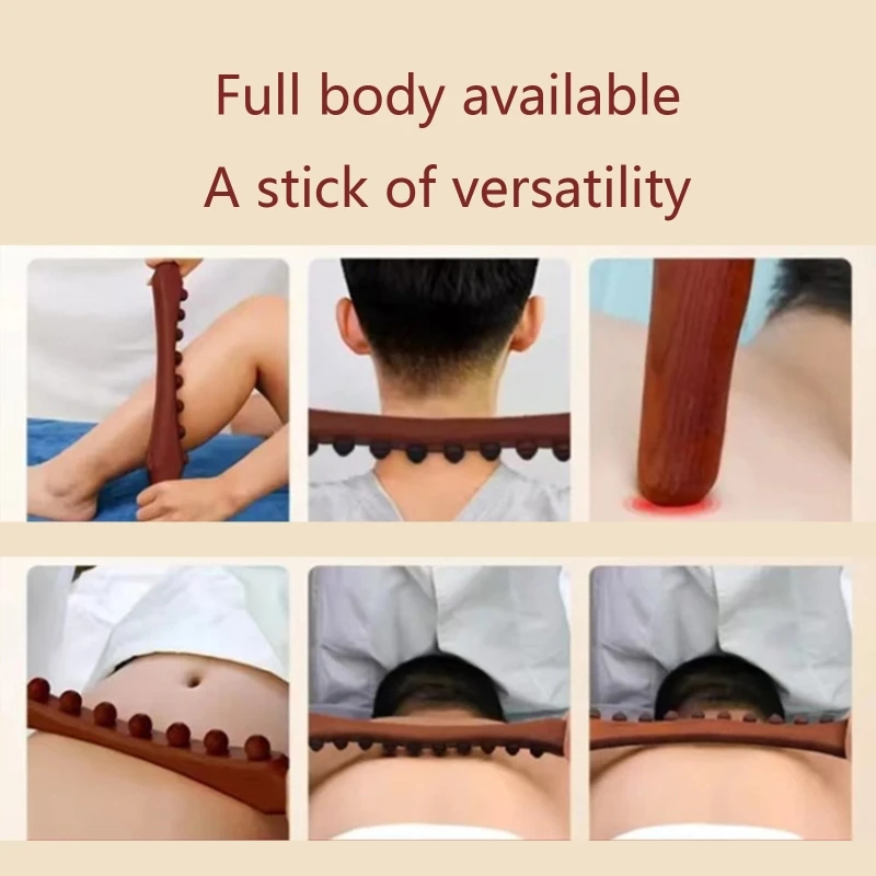 Wood Massage Tools, Handheld Muscle Massage Roller Body Massage Tools Wooden Massage Roller with Massage Trigger Point D0UE